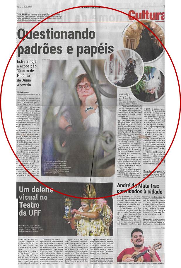 Exposição de Júnia Azevedo, no Espaço Cultural Correios Niterói.